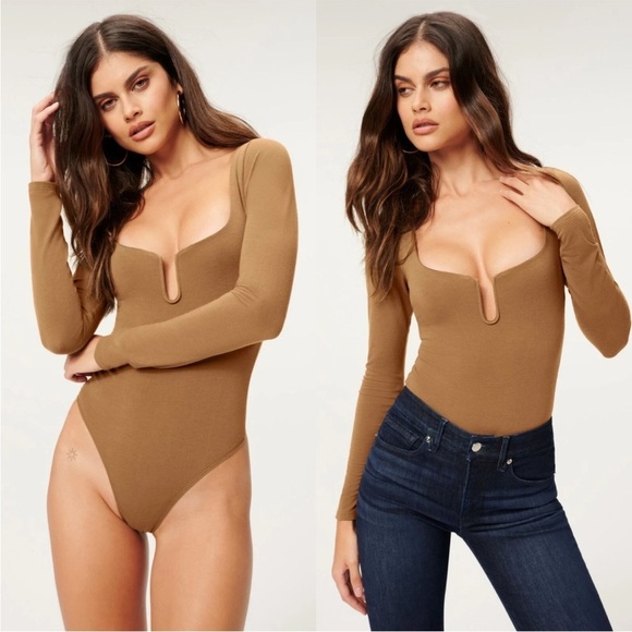 GOOD AMERICAN u ring bodysuit in sepia SZ L - Picture 1 of 7